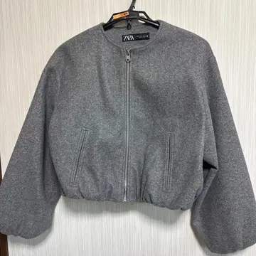 ZARA 그레이 벌룬 슬리브 자켓 M