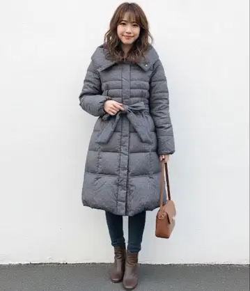 다운 코트 다운 자켓 롱 코트 올 패턴 헨리본