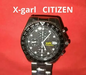 X-girl CITIZEN 손목시계 크로노그래프 블랙 작동품