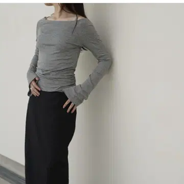 chiaisy_style 보트넥 오프숄더 탑 세트