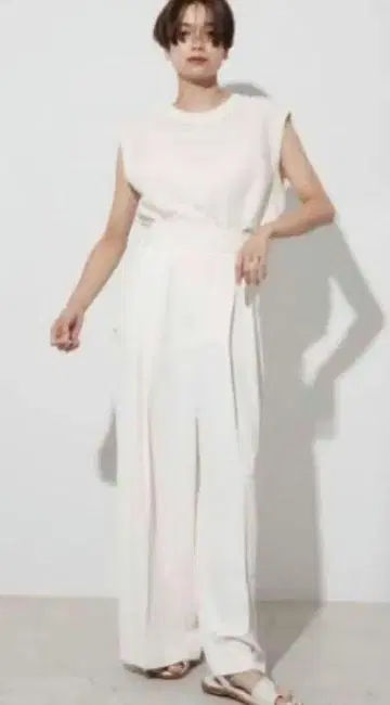 스터닝 루어 라임 2way 와이드 팬츠 화이트