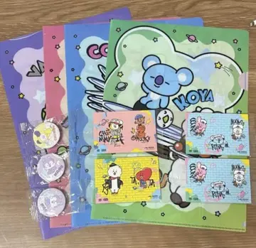 BT21 클리어 파일 4개입 쿠라스시 캔뱃지 씰