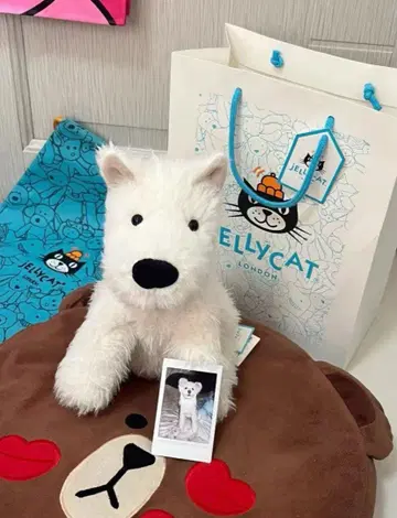 Jellycat 화이트 봉제 인형 소형