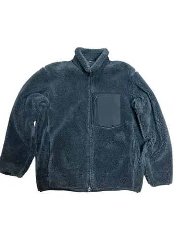 UNIQLO 다크 그레이 플리스 자켓 지퍼 포켓 부착