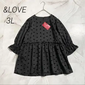 M17860 미사용 앤드러브 플로키 하트 도트 페플럼 풀오버