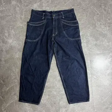 DEEP BLUE 딥 블루 와이드 루즈 앵클 가드닝 데님