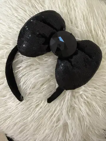 헬로키티 스팽글 머리띠 블랙
