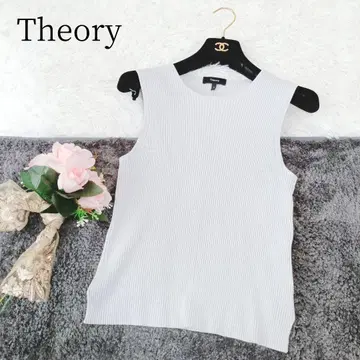 [띠어리/Theory] 슬리브리스 니트 리브 레이어드 신축 워셔블 무지