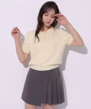 리랜드트루 펄 컬러 폴로 니트