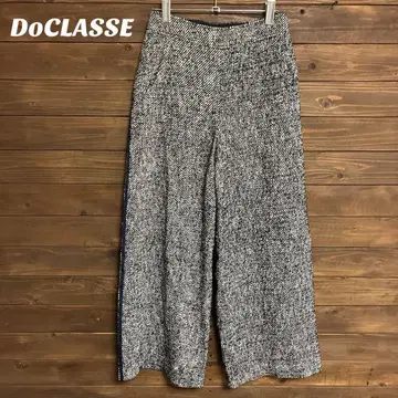 [ 두클라쎄 ] DoCLASSE 가우초 팬츠 화이트 블랙 트위드 M