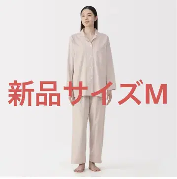 무인양품 겨드랑이에 솔기가 없는 플란넬 긴팔 파자마 M