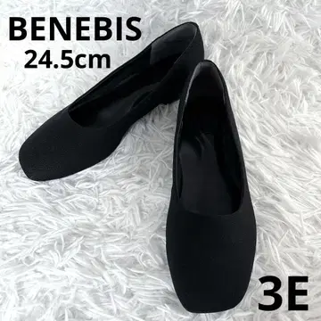 벨메종 블랙 포멀 로우힐 펌프스 24.5cm 3E 패브릭 소재