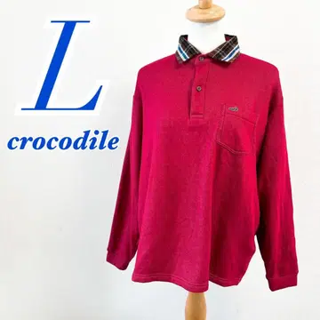 crocodile 레드 긴팔 피케 셔츠 L 골프웨어 맨투맨