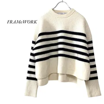FRAMeWORK 립 보더 크루넥 풀오버 프레임워크