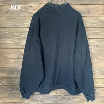 [ 슬라이 ] SLY 블랙 하이넥 맨투맨 빅 실루엣 F