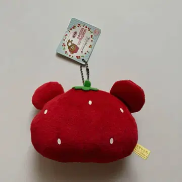 리락쿠마 딸기 페이스 마스코트 키링 레트로 레어템 택 포함
