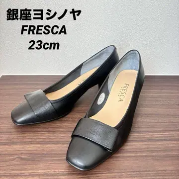 긴자 요시노야 FRESCA 프레스카 하이힐 펌프스 리본풍 블랙 23cm