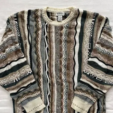 ALFANI coogi 3D 기하학 패턴 니트 스웨터