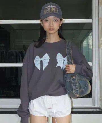 sculptor 리본 그레이 맨투맨