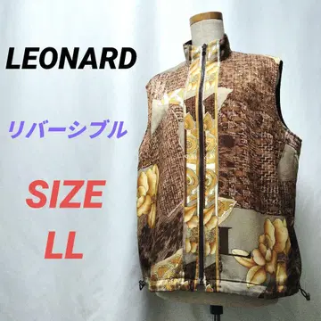 LEONARD 레오나르 꽃무늬 리버서블 베스트 클레이지 패턴 LL