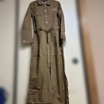 브라운 긴팔 롱 원피스