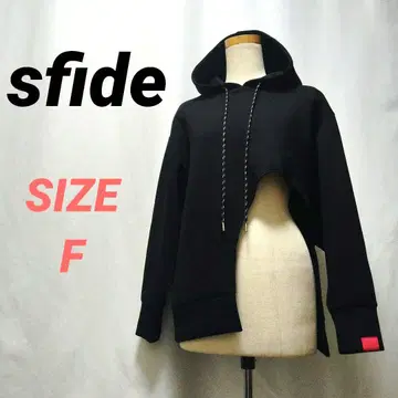 sfide 스피데 후드티 비대칭 블랙 여성용 풀오버