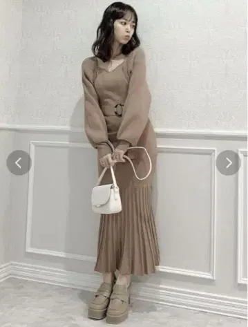 dazzlin 볼레로 디자인 머메이드 니트 원피스
