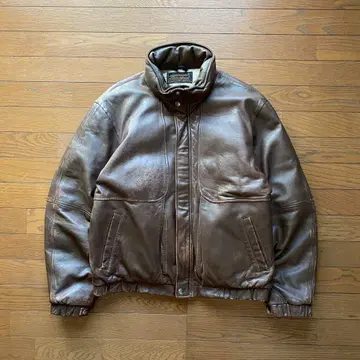 80s Eddie Bauer leather down jacket