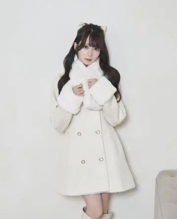 로제 뮤즈 티펫 머플러 세트 코트 로제 뮤즈