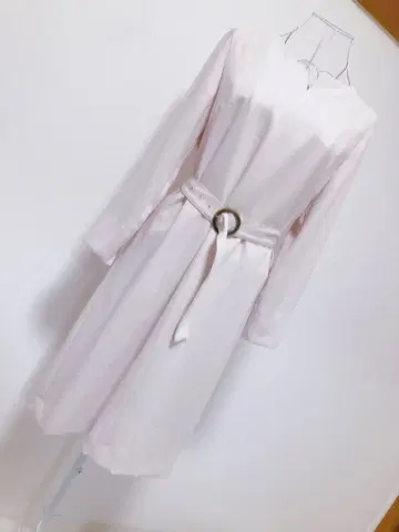 거의 미사용 내추럴 뷰티 베이직 M 롱 원피스 아이보리