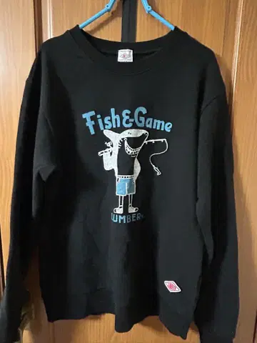 LUMBER Fish & Game 블랙 맨투맨 M