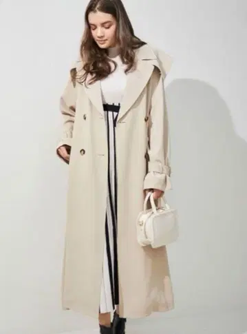 MERCURYDUO 2wayBIG 칼라 트렌치코트 베이지