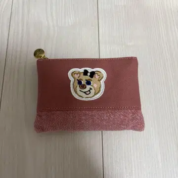 페이 LOVERARY 곰 자수 파우치 핑크