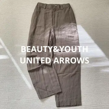 BEAUTY&YOUTH 린넨 레이온 와이드 이지 팬츠 M 카키