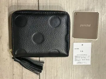 perche 레더 도트 월렛 / 지갑 블랙 블랙