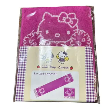 [ 미사용 새상품 ] 커브스 콜라보 Hello Kitty 핑크 타월