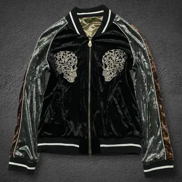 Obelisk skull velour souvenir jacket