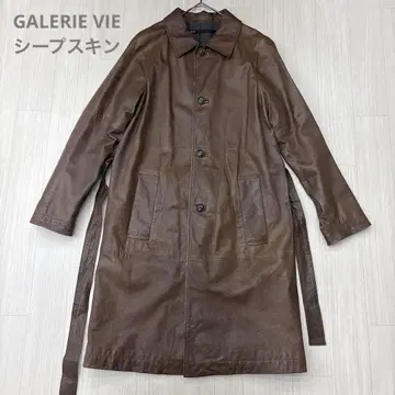 GALERIE VIE 양가죽 램 가죽 롱 코트 1 S