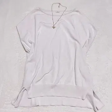 이에나 슬리브리스 니트탑 베스트 레이어드 성인 페미닌