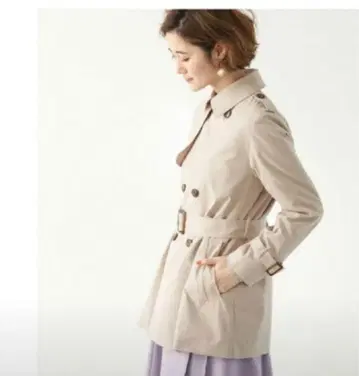 로페 피크닉 숏 트렌치코트 허리 벨트 포함