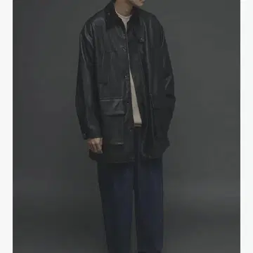 SENSE OF PLACE 인조 가죽 헌팅 자켓