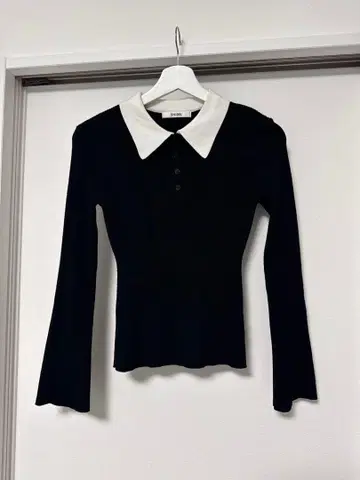 SNIDEL 폴로 칼라 리브 니트 풀오버 SWNT244178