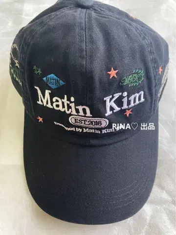 Matin Kim 자수 야구 모자 블랙