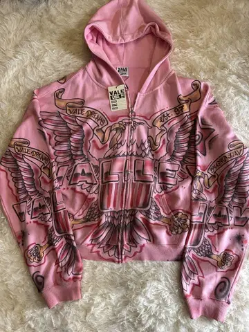 즉시 완판 VALE FOREVER 핑크 지퍼 후드티 hoodie XL