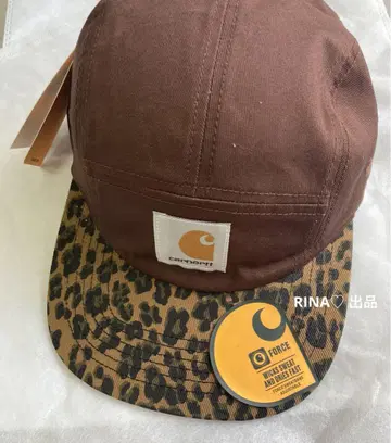 Carhartt 브라운 레오파드 무늬 캡