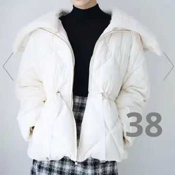 셀포드 퍼 카라 부착 퀼팅 숏코트