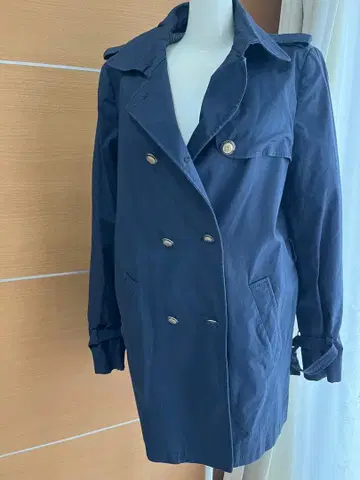 ZARA woman L 사이즈 네이비 더블 브레스트 코트