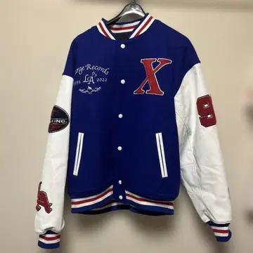XLARGE 바시티 자켓 파랑/화이트 XL
