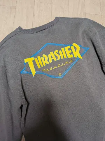 THRASHER 로고 맨투맨 트레이닝복 그레이 L