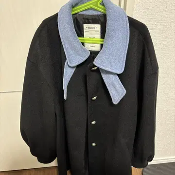 KUOSE M 사이즈 롱 코트 블랙과 파랑